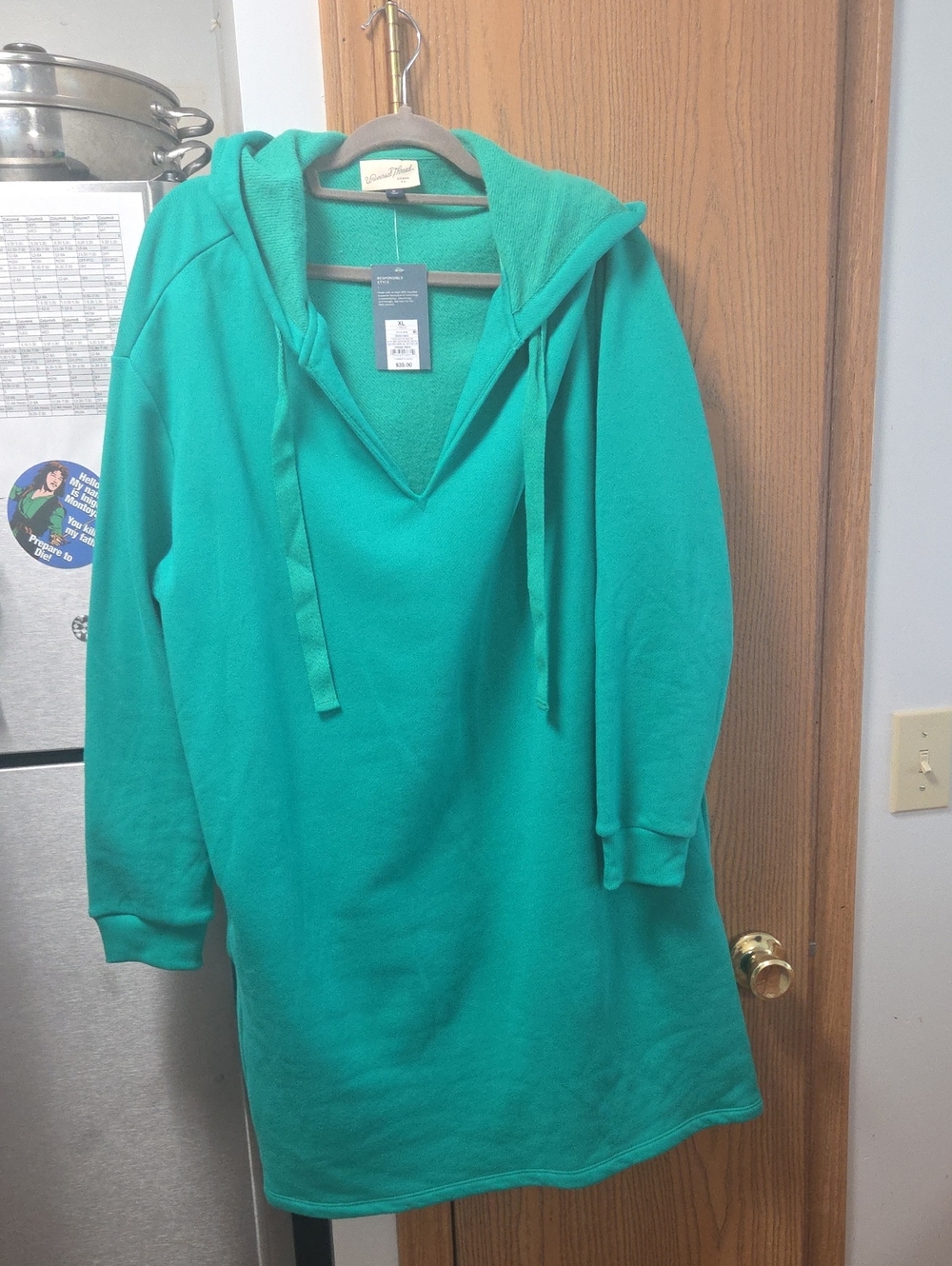 Universal Thread Teal Hooded Sweatshirt Dress